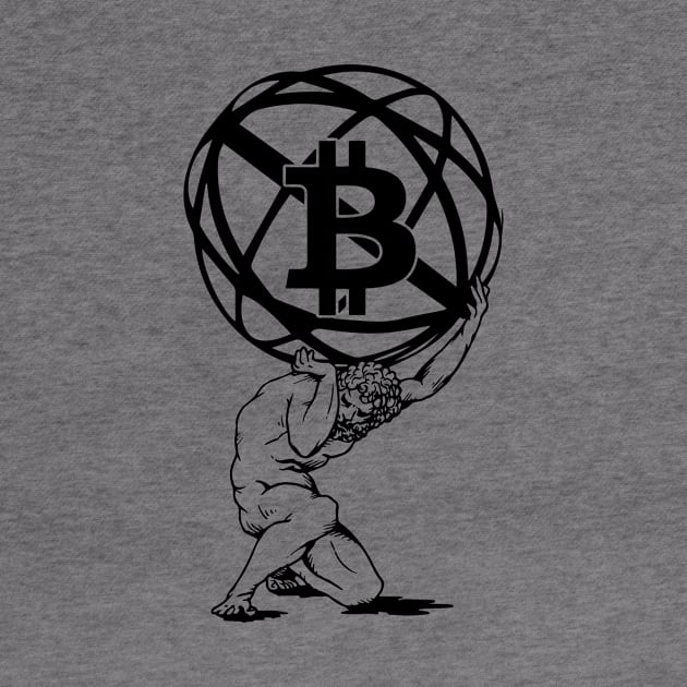 Atlas holds bitcoin by Lycane